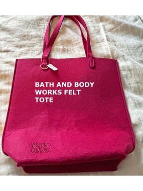TOTE BAG, THICK FELT, OPEN TOP, BURGUNDY, 15H x 16W x 5 INCHES, METAL D RING FOR
